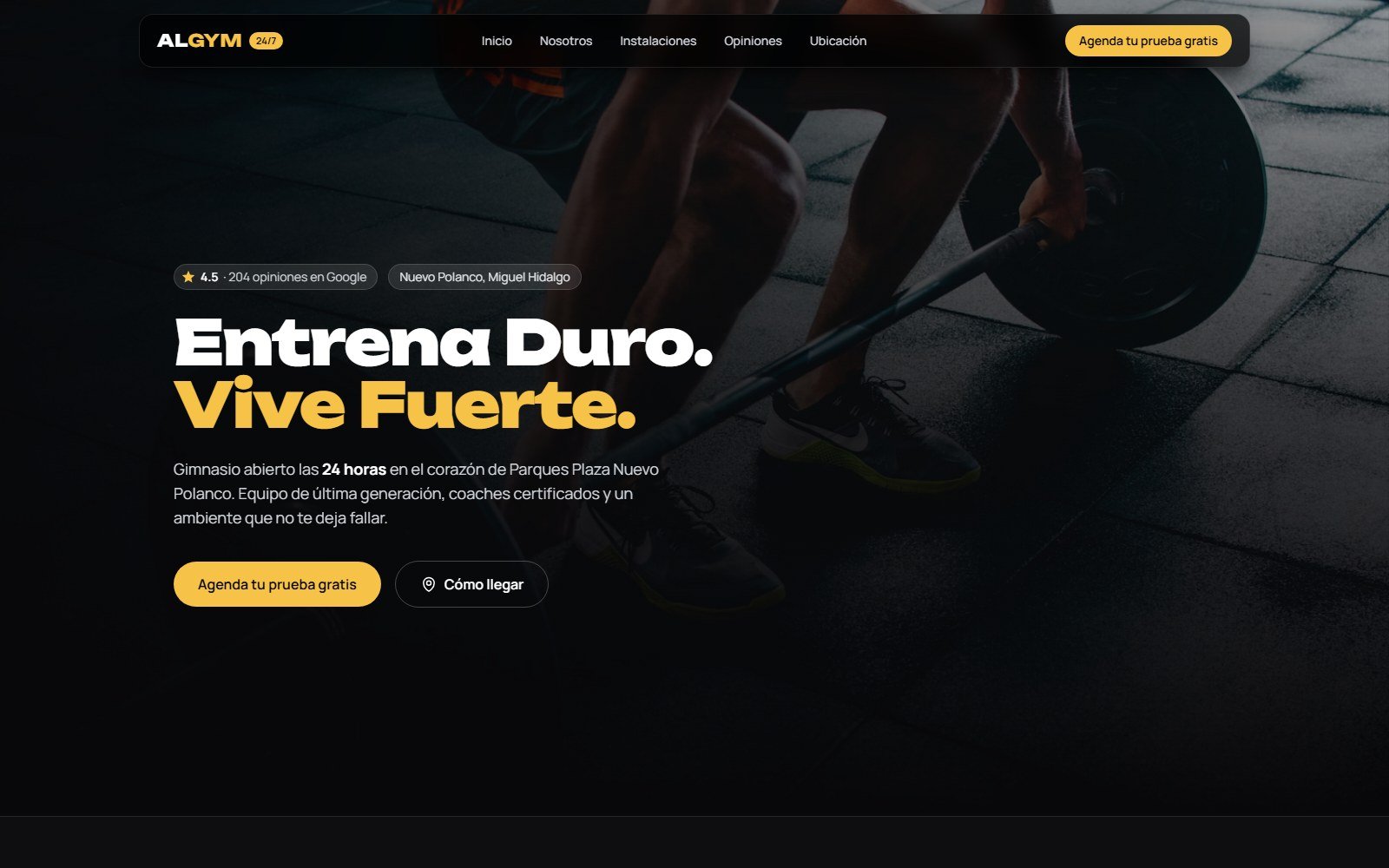 Sitio web AlGym, un proyecto de Recursos de Marketing
